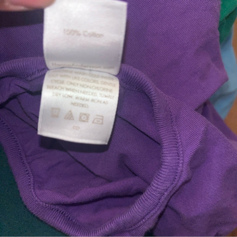 Hanna Andersson Girl’s Sz 12 Color Block Cotton Dress - Purple Green Blue Pink - Picture 8 of 9